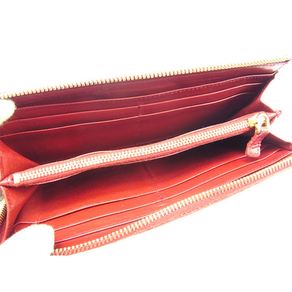 Miu Miu Long Wallet L-Shaped Crocodile Red T499 - image 3